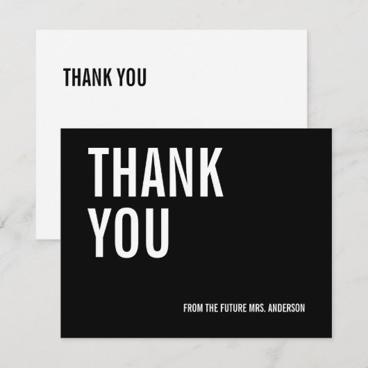 Eenvoudige Typografie Bridal Hartelijk dank Bedankkaart (Voorkant / Achterkant)