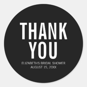 Eenvoudige Typografie Bridal Hartelijk dank Ronde Sticker