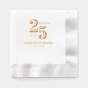 Eenvoudige typografie bruiloft Jubileum Folie Servetten