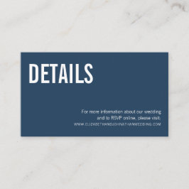 Eenvoudige Typografie-bruiloft — Website - Gegeven Informatiekaartje