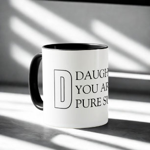 Eenvoudige typografie dochter mok
