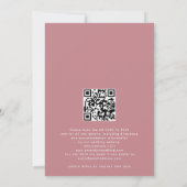 Eenvoudige Typografie Dusty Roos QR code Weddensch Kaart (Achterkant)