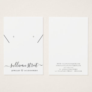 Eenvoudige Typografie-earing Ketting Display Kaart