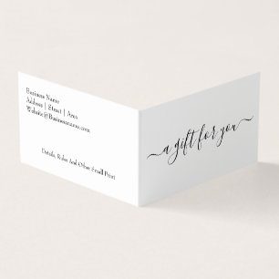 Eenvoudige typografie Een cadeau voor jou Visitekaartjes