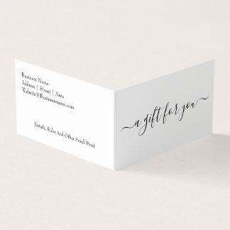 Eenvoudige typografie Een cadeau voor jou Visitekaartjes