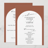 Eenvoudige Typografie, Elegant Arch op Terracotta Programma (Voorkant / Achterkant)