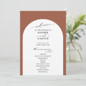 Eenvoudige Typografie, Elegant Arch op Terracotta Programma (Staand voorkant)