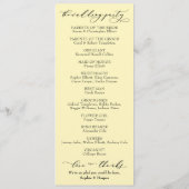 Eenvoudige Typografie, elegant Butter Yellow Programma (Achterkant)