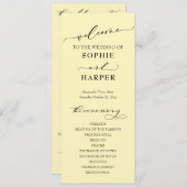 Eenvoudige Typografie, elegant Butter Yellow Programma (Voorkant / Achterkant)