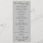 Eenvoudige Typografie, elegant grijs script Programma (Achterkant)