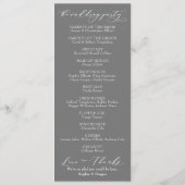 Eenvoudige Typografie, elegante kalligrafie grijs Programma (Achterkant)