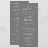 Eenvoudige Typografie, elegante kalligrafie grijs Programma (Voorkant / Achterkant)