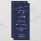 Eenvoudige Typografie, elegante kalligrafie Navy B Programma (Voorkant / Achterkant)