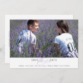 Eenvoudige Typografie Foto Save the Date (Voorkant / Achterkant)