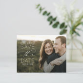 Eenvoudige Typografie Foto Weddenschap Save the Da Aankondigingskaart (Staand voorkant)