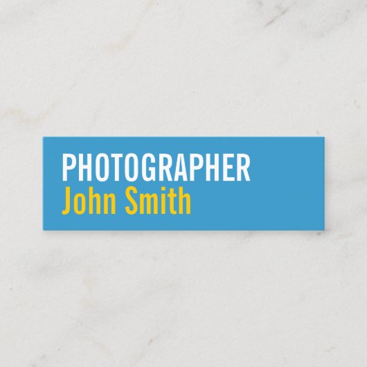 Eenvoudige Typografie-fotografe minimalist Mini Visitekaartje (Voorkant)