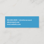 Eenvoudige Typografie-fotografe minimalist Mini Visitekaartje (Achterkant)