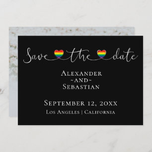 Eenvoudige Typografie Gay Wedding Save the Date