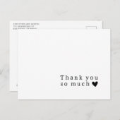 Eenvoudige Typografie Hart Bruiloft Dank u Kaart (Voorkant / Achterkant)