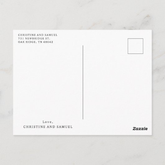 Eenvoudige Typografie Hart Bruiloft Dank u Kaart (Achterkant)