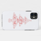 Eenvoudige Typografie Kerstboom Case-Mate iPhone Case (Achterkant (horizontaal))