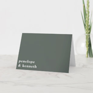 Eenvoudige Typografie minimalistisch modern Sage W Bedankkaart