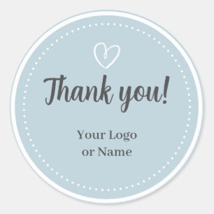 Eenvoudige typografie minimalistische Lichtblauwe Ronde Sticker
