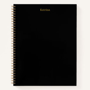 Eenvoudige Typografie, op maat gesneden naam Black Notitieboek
