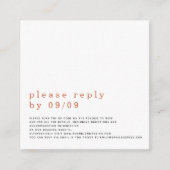 Eenvoudige Typografie QR Code Bruiloft Terracotta Informatiekaartje (Voorkant)