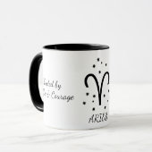 Eenvoudige typografie Ram Zodiac Koffie Mok (Voorkant links)