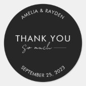 Eenvoudige typografie Script Zwart met lijn bruilo Ronde Sticker (Voorkant)