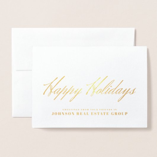 Eenvoudige typografie | Vakantie Groeten Folie Kaarten (Voorkant met envelop)