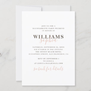 Eenvoudige typografie vrijgezellenfeest weekend kaart