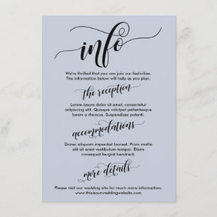 Eenvoudige Typografie Weddenschap Info Light Dusty Informatiekaartje