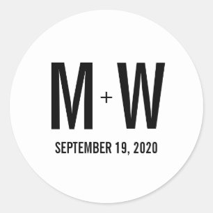 Eenvoudige Typografie Weddenschap voor monogram St Ronde Sticker