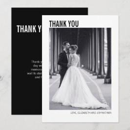 Eenvoudige Typografie Weduwfoto Hartelijk dank Bedankkaart