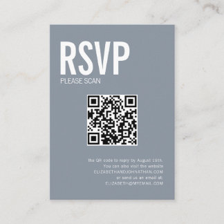 Eenvoudige Typografie Weduwwebsite QR Code RSVP Informatiekaartje