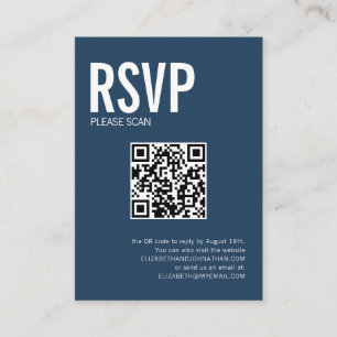 Eenvoudige Typografie Weduwwebsite QR Code RSVP Informatiekaartje