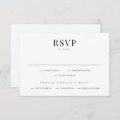 Eenvoudige Typografie Zwart-wit RSVP Informatiekaartje (Voorkant / Achterkant)