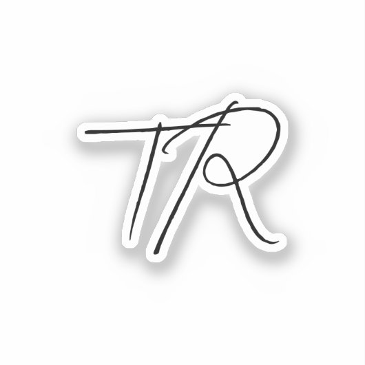 Eenvoudige typografische aangepaste initialen mini sticker (Voorkant)