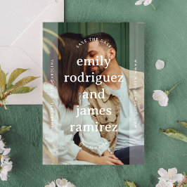 Eenvoudige Typografische Namen Volledige Foto Save The Date