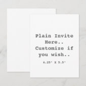 Eenvoudige uitnodiging.. kaart (Voorkant / Achterkant)