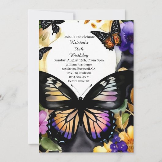 Eenvoudige uitnodiging op zaterdag (Voorkant)