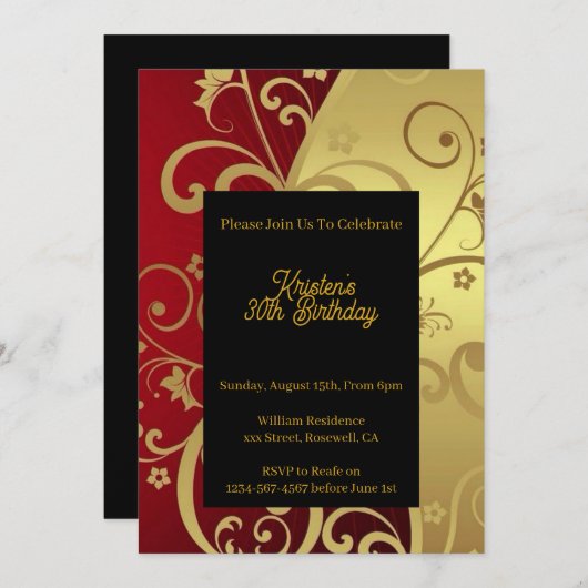 Eenvoudige uitnodiging op zaterdag (Voorkant / Achterkant)