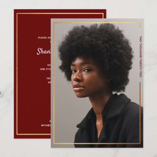 Eenvoudige uitnodiging tot het indienen van Afstud (Voorkant / Achterkant)