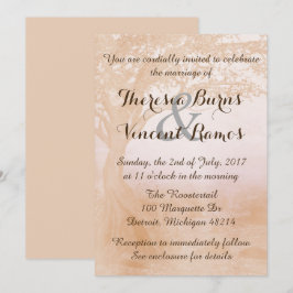 Eenvoudige uitnodiging tot huwelijk met bomen