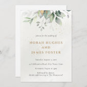 Eenvoudige uitnodiging tot weduwschap met groene e (Voorkant / Achterkant)