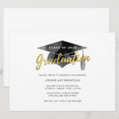 Eenvoudige uitnodiging van de Afstudeerder minimal (Voorkant / Achterkant)