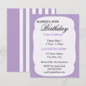 Eenvoudige uitnodiging van de lavender Birthday Pa (Voorkant / Achterkant)