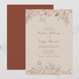Eenvoudige uitnodiging van Elegance Boho Floral We